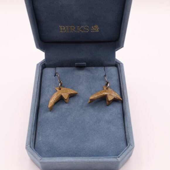 Jasper Dolphin Earrings with Sterling wires - Picture 1 of 5